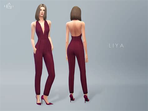 Silk V Neck Jumpsuit Liya By Starlord At Tsr Sims 4 Updates