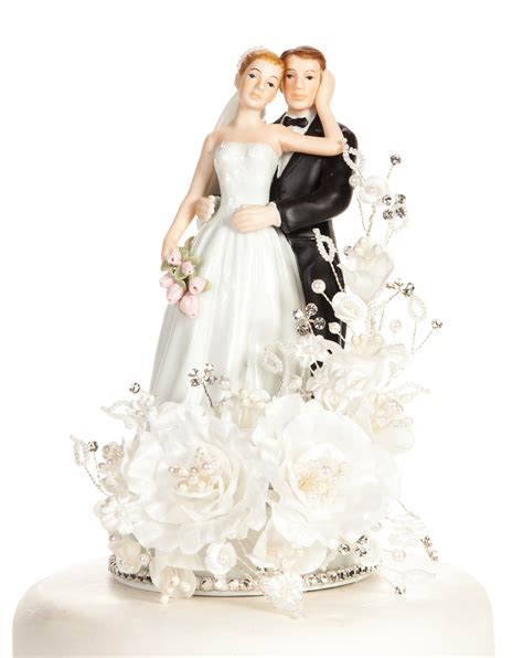 Vintage Elegant Rose Wedding Cake Topper