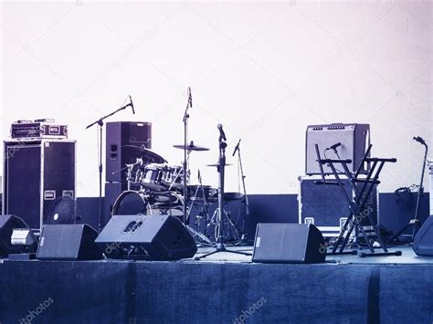Concert Stage Music And Sound Equipment Event Background Stock Photo By