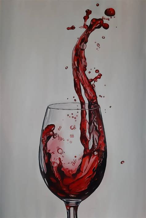 A Glass Of Wine Original Oil Painting Realism Painting On Canvas Glass Wine Red Wine