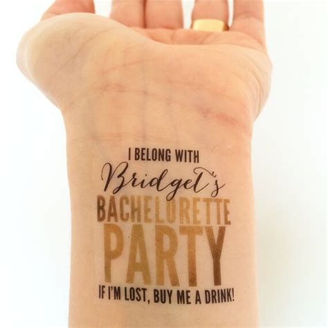 15 Custom Bachelorette Party Temporary Tattoos Glam By Loveandlion