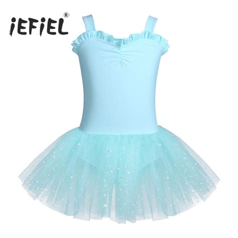 Iefiel Girls Ballet Tutu Dress Sleeveless Ruffled Sweetheart Kids Child