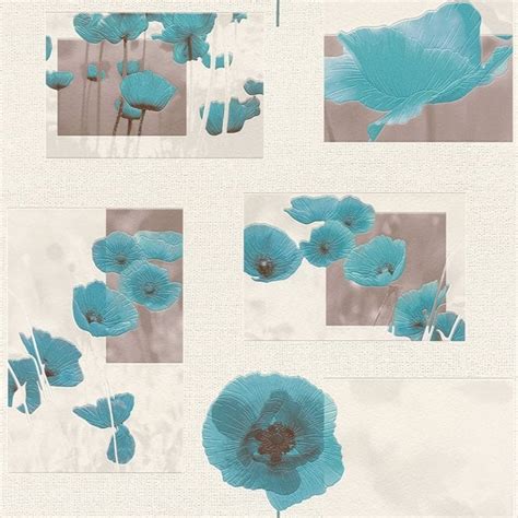 Sample Rasch Flower Pattern Floral Poppy Motif Photo Embossed Vinyl