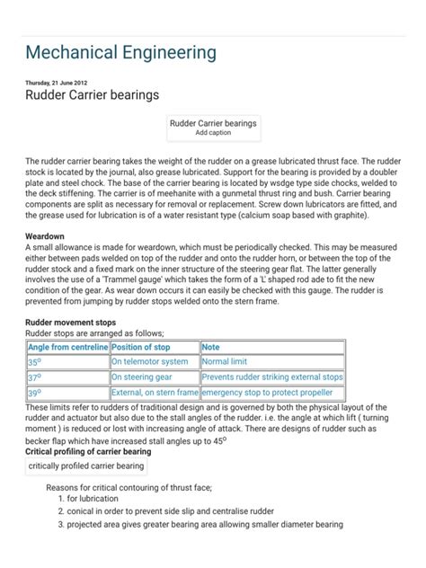 Mechanical Engineering Rudder Carrier Bearings Pdf