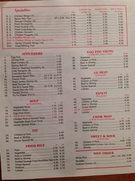 Chinese Restaurant Menu Chinese Restaurant Menu Near Me