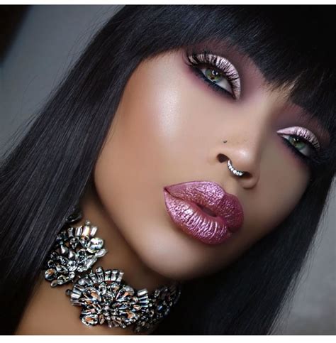 Pin By Jocelyn Gamino On Makeup Pink Lips Brown Girls Makeup Metallic Eyes