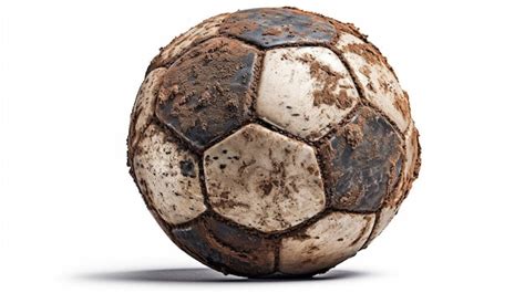 Premium Photo A Dirty Soccer Ball With Mud On It