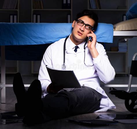 doctor working night shift in hospital after long hours stock image image of doctor fatigue