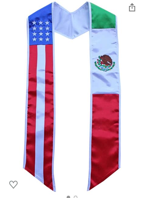 Mexican American Graduation Stole Sash Mexico Embroidered Silk Etsy