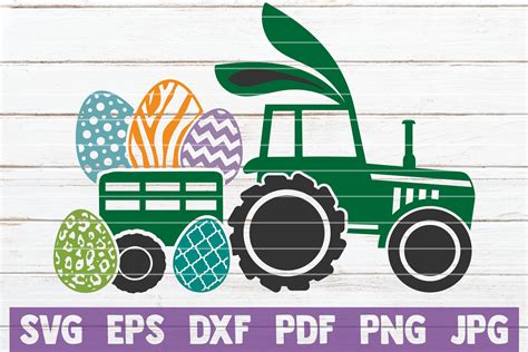 Easter Tractor SVG Cut File By MintyMarshmallows | TheHungryJPEG