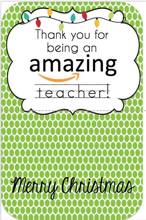 Thanks For Being An Amazing Teacher Christmas Printable Etsy