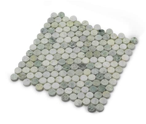 Ming Green Marble Mosaic Tile In 1 Penny Rounds Polished