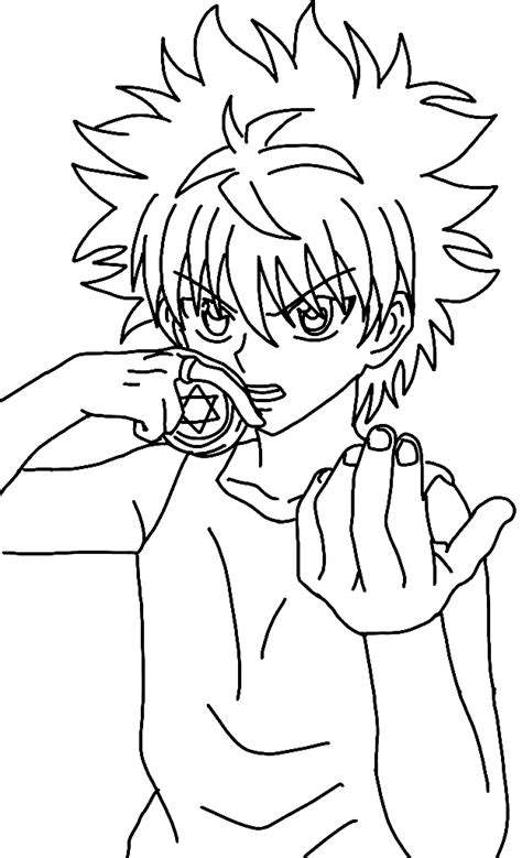 Handsome Killua Zoldyck Coloring Page Free Printable Coloring Pages
