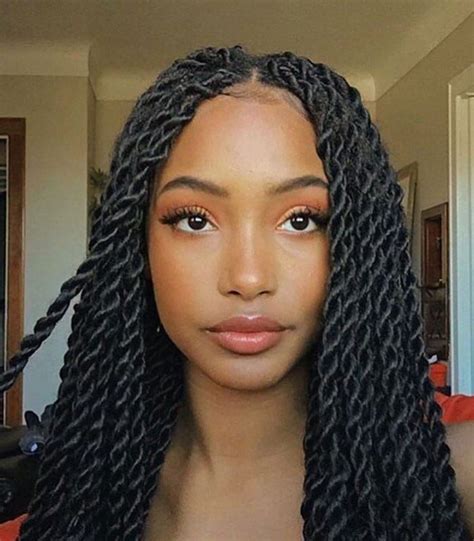 Woman With Long Twist Braids African Hair Braiding Styles African