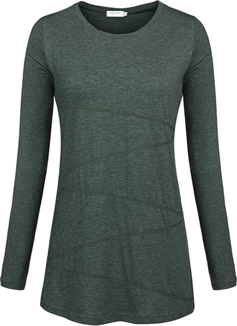 Womens Long Sleeve Round Neck Loose Fitting Athletic Shirt Running