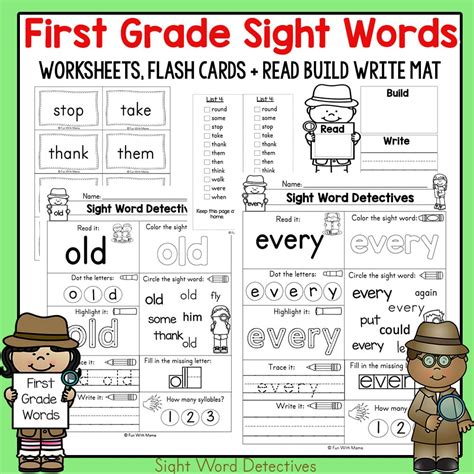 First Grade Sight Words Worksheets And Activities Fun With Mama Shop