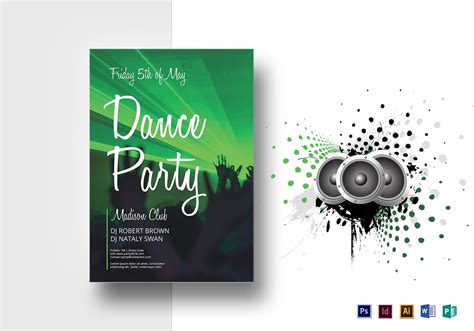 Dance Party Flyer Design Template In Psd Word Publisher Illustrator