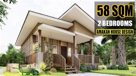 Amakan House Design 58 Sqm House 2 Bedrooms Bamboo House Design