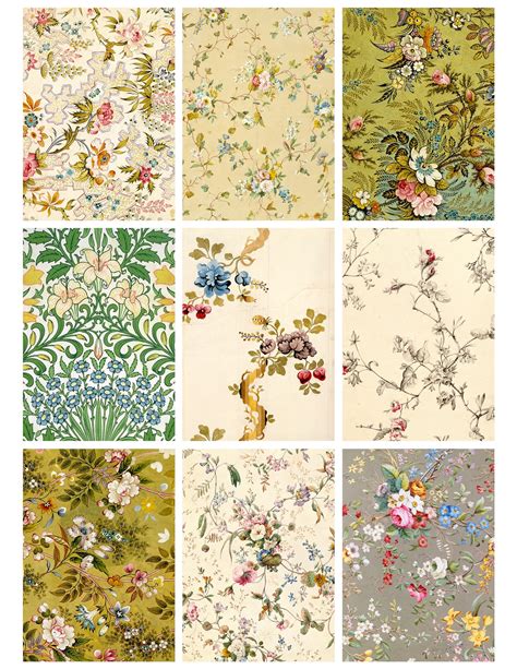7 Best Images Of Printable Vintage Paper Designs Paper Floral Design