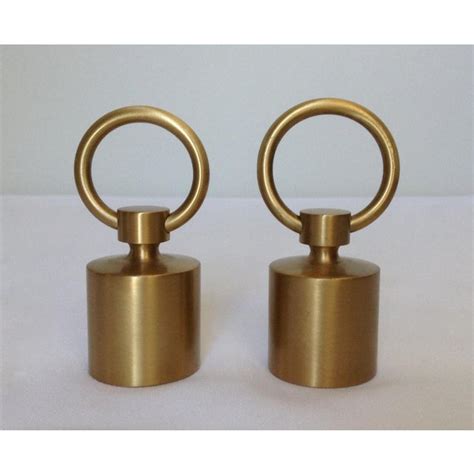 German Custom Brushed Brass Finial Ends A Pair Chairish