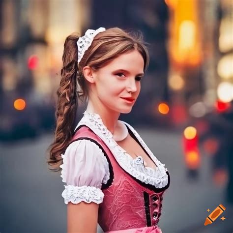 german girl wearing dirndl in vancouver