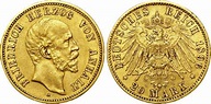 20 Mark 1896 Anhalt-Dessau (1603 -1863) Gold Frederick I, Duke of ...