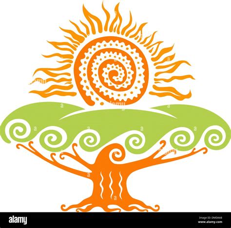Tree Bark Sun Stock Vector Images Alamy