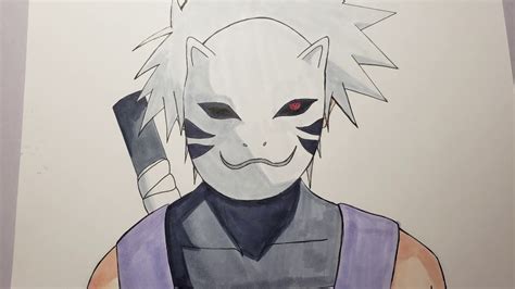 Speed Drawing Kakashi Anbu Naruto Shippuden Youtube