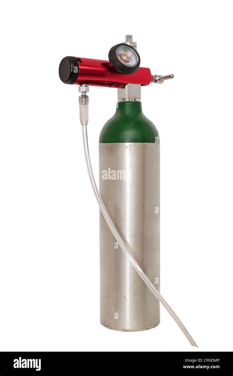 Portable Oxygen Tank With Regulator For Use With Copd Or Emphysema To Supply Help With Breathing