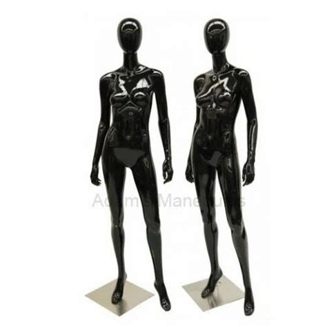 Standing Fiberglass Adams Female Abstract Black Gloss Mannequin FA02