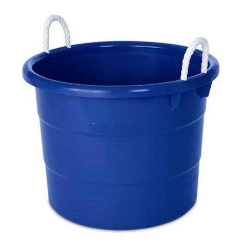 Homz 18 Gal Rope Handle Tub Storage Tote In Blue 2 Pack 0402blec02