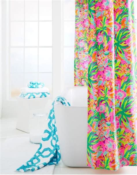 Lilly Pulitzer Sister Florals Shower Curtain By Garnet Hill College Girl Bedding Preppy Room