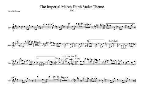 John Williams La Marcha Imperial Star Wars Partituras Para Saxofon