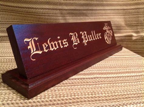The most common glass desk name plate material is acrylic. Custom Military Desk Nameplate (15 inch) | Name plate ...