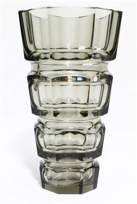 Moser Art Deco Crystal Vase By Josef Hoffmann European Glass