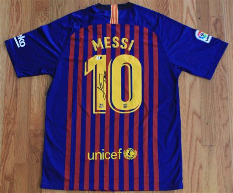 Leo Lionel Messi Signed Autographed Jersey Fc Barcelona Soccer Coa