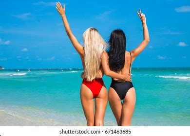 Two Amazing Tanned Girls On Beach Stock Photo 671463685 Shutterstock