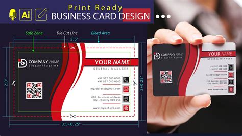 Print Ready Business Card Design In Illustrator Create Visiting Card