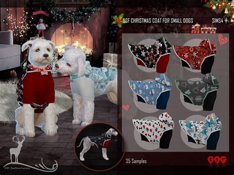 The Sims Resource Dsf Christmas Coat For Small Dogs