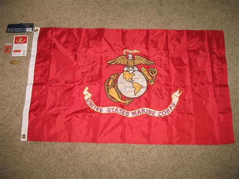 600 denier marine corps 3x5 embroidered sewn flag double sided 2ply nylon