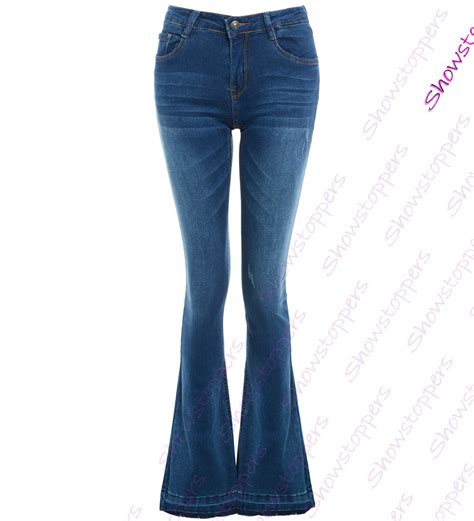 Womens Slim Fit Jean Flare Flared Denim Bootcut Jeans Size 6 8 10 12 14 New Ebay