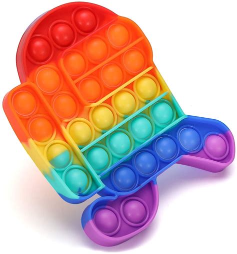 Buy Zimfanqi Pop It Fidget Toy Among In Us Push Popping Bubble Fidget Sensory Toys Rainbow