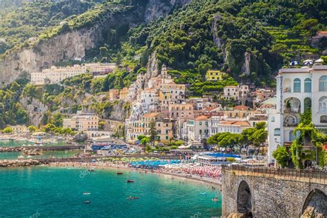 Postcard View Of Amalfi Amalfi Coast Campania Italy — Stock Photo