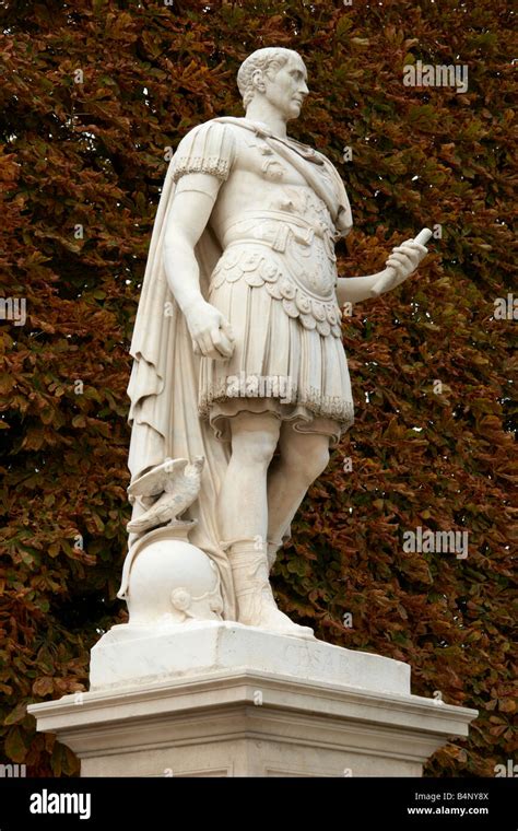 Statue Of Julius Caesar In Jardin Des Tuileries Paris France Stock