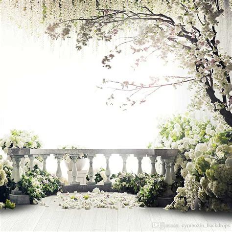 Garden Balcony Spring Blossoms Wedding Background Photography Printed