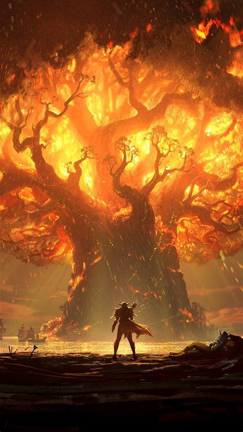 The Burning Tree Of Life Iphone 8 Wallpapers Free Download