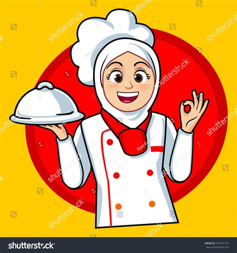 Woman Muslim Chef Different Style Stock Vector Royalty Free 795131143