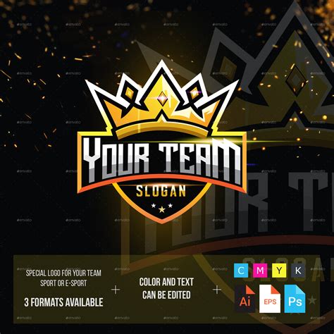 Esport Gold Crown Logo For Team Logo Templates Graphicriver