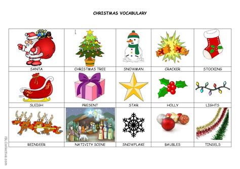 Christmas Vocabulary English Esl Worksheets Pdf And Doc