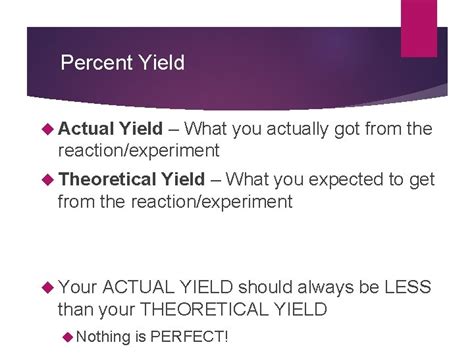 Theoretical Yield And Percent Yield How Much Did
